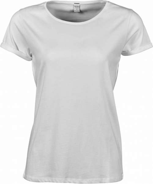 Damen T-Shirt mit Umschlag am Arm 5063 Tee Jays chic white