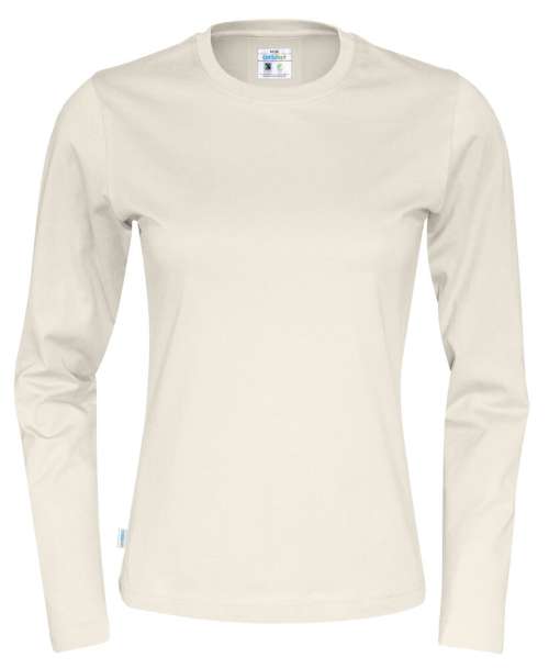 T-Shirt Long Sleeve Lady White XS (GOTS)