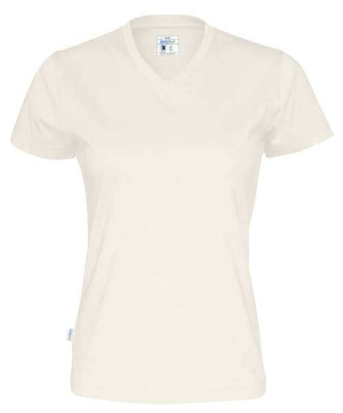 T-Shirt V-Neck Lady White 4XL (GOTS)