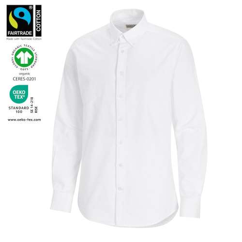 Gots Oxford Comfort Shirt LS Man white 36
