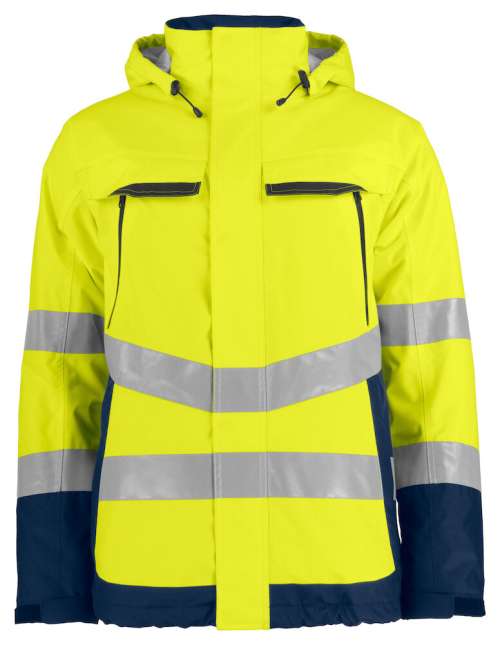 6441 Padded Functional Jacket HV Yellow/Navy 4XL