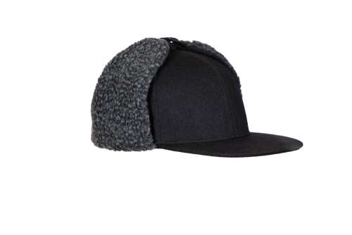 9082 Cap with earflaps BLACK ONE SIZE
