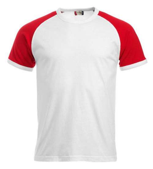 RAGLAN-T NW029326 Clique weiss/rot