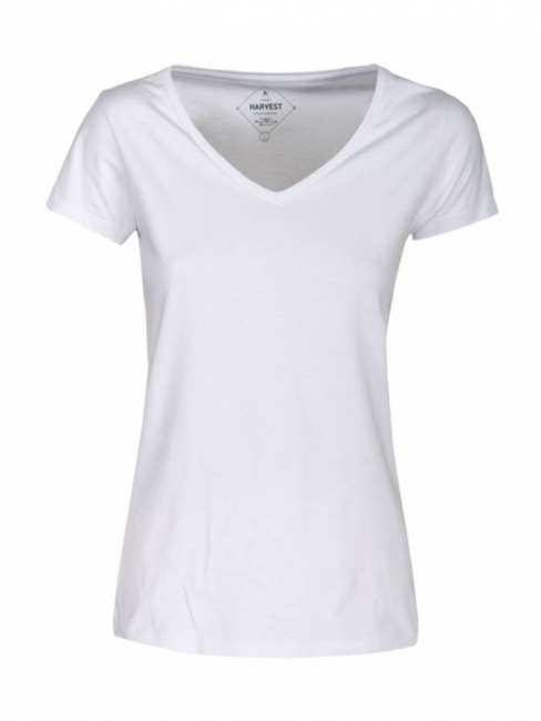 T Shirt mit V-Ausschnitt   NW2124006 Harvest für Damen chic white