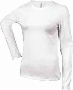 Damen T-Shirt langarm K383 Kariban chic white