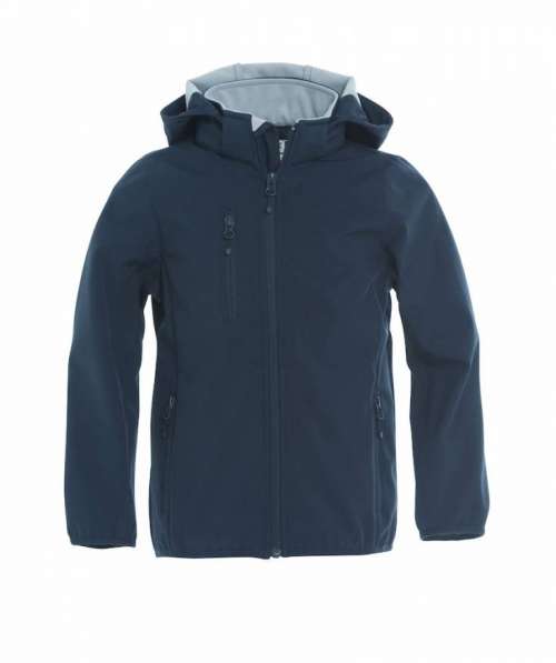 Kinder Softshell Jacke besticken lassen NW020909 Clique marineblau