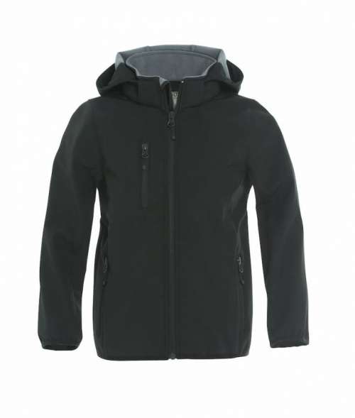 Kinder Softshell Jacke besticken lassen NW020909 Clique black