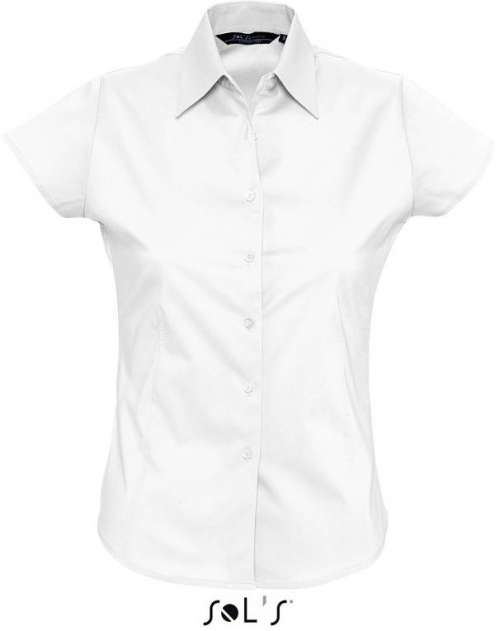 Stretch Bluse kurzarm Excess SOL'S chic white