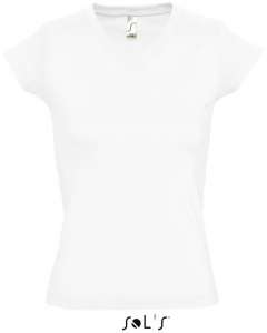 Damen V-Neck T-Shirt Moon SOL'S chic white