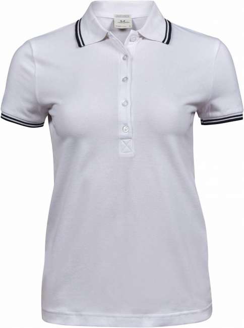 Damen Heavy Stretch Piqué Polo 1408 Tee Jays chic white