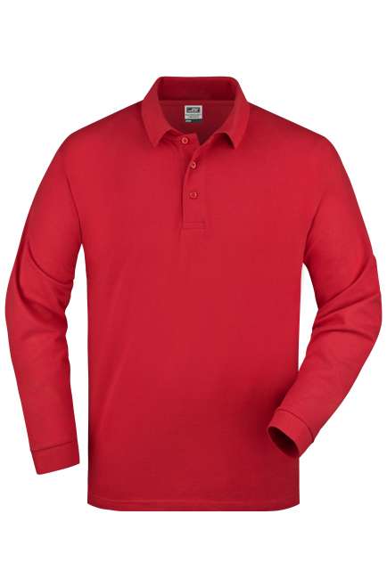 Polo-Piqué Long-Sleeved red