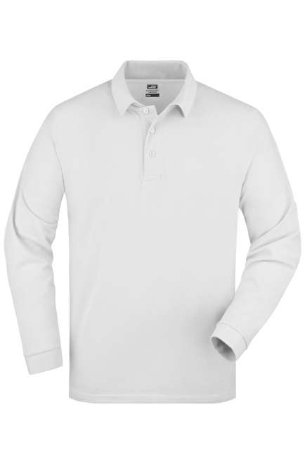 Polo-Piqué Long-Sleeved white