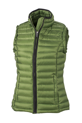Ladies' Quilted Down Vest jungle-green/black