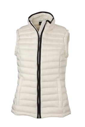 Ladies' Quilted Down Vest off-white/black