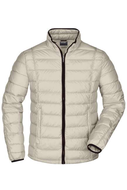 Men's Quilted Down Jacket off-white/black