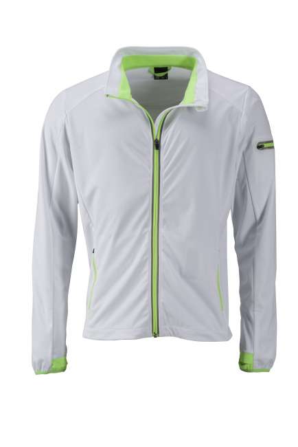 Men's Sports Softshell Jacket white/bright-green