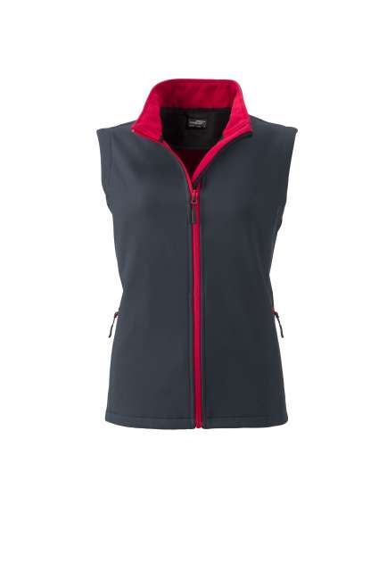 Ladies' Promo Softshell Vest iron-grey/red