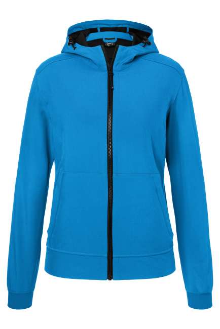 Ladies' Hooded Softshell Jacket blue/black