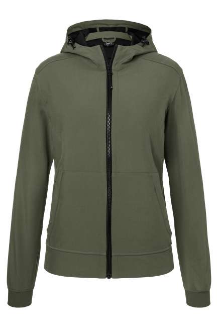 Ladies' Hooded Softshell Jacket olive/camouflage