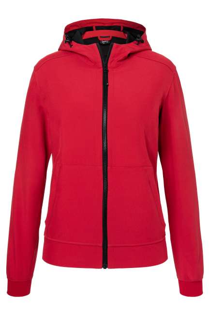 Ladies' Hooded Softshell Jacket red/black