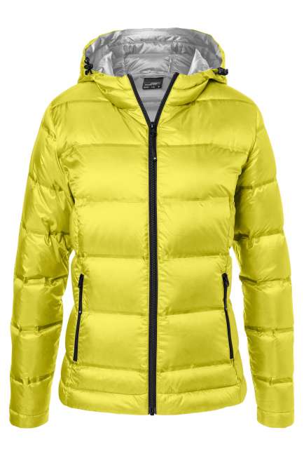 Ladies' Hooded Down Jacket yellow/silver