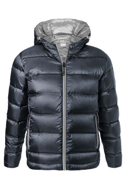 Men's Hooded Down Jacket navy/silver