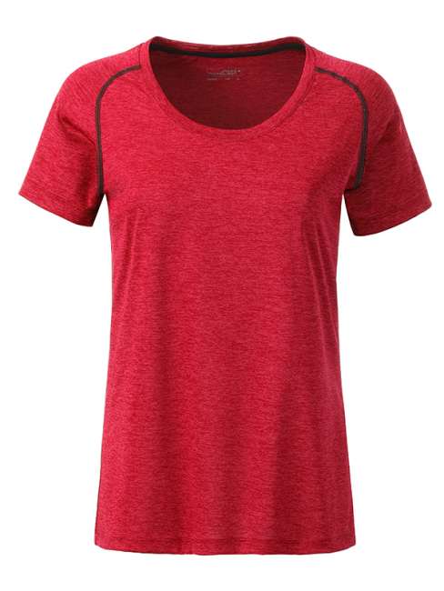 Ladies' Sports T-Shirt red-melange/titan