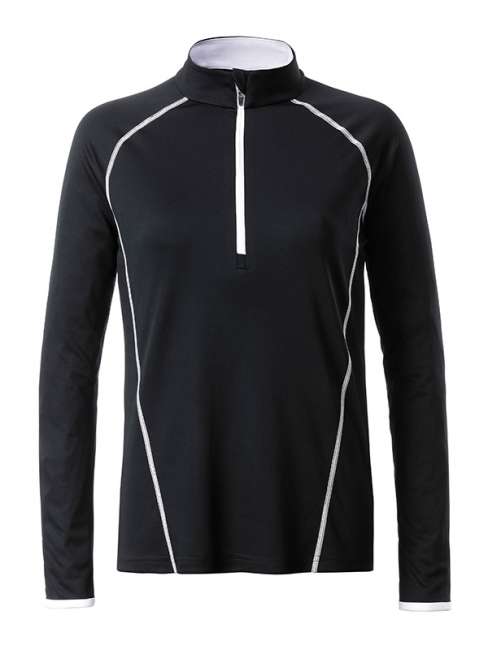 Ladies' Sports Shirt Longsleeve black/white