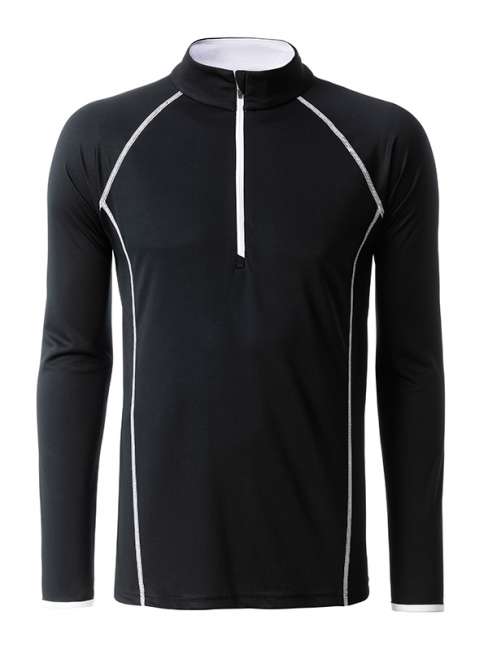 Men's Sports Shirt Longsleeve black/white