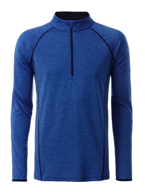 Men's Sports Shirt Longsleeve blue-melange/navy