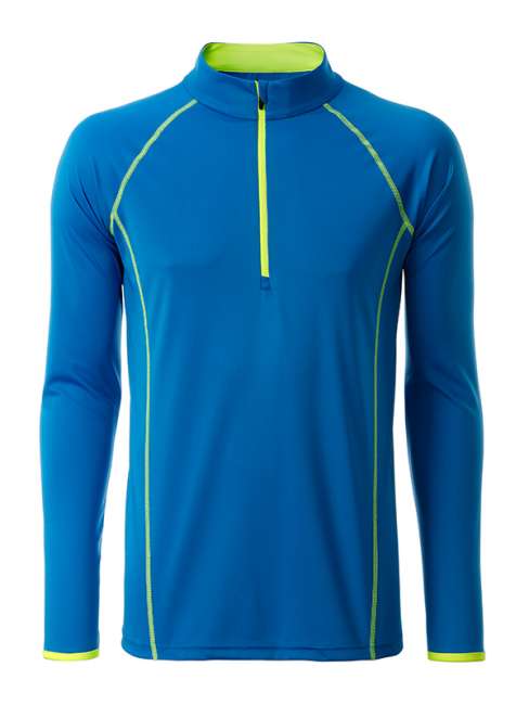 Men's Sports Shirt Longsleeve bright-blue/bright-yellow