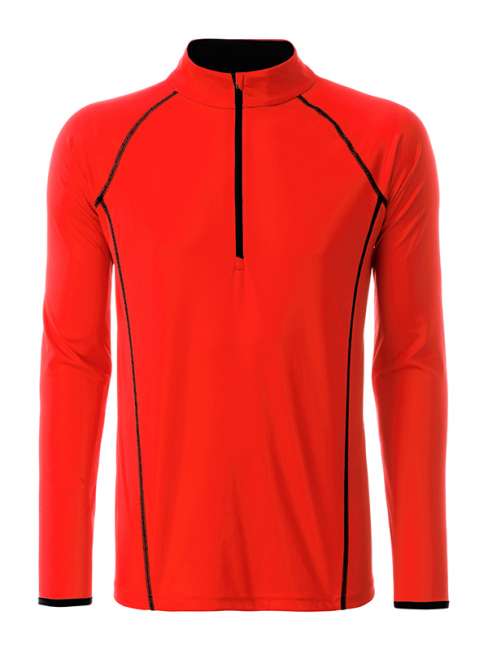 Men's Sports Shirt Longsleeve bright-orange/black