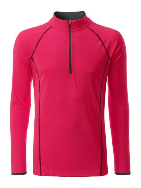 Men's Sports Shirt Longsleeve bright-pink/titan