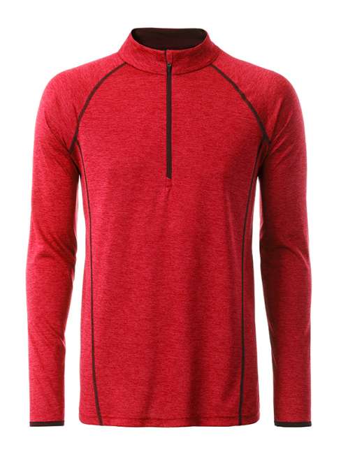 Men's Sports Shirt Longsleeve red-melange/titan
