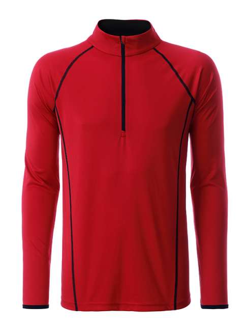 Men's Sports Shirt Longsleeve red/black