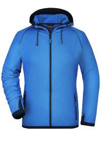 Ladies' Hooded Fleece aqua/navy