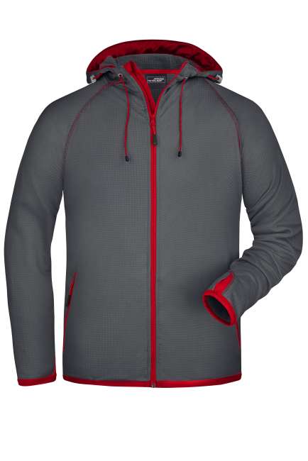 Men's Hooded Fleece carbon/red