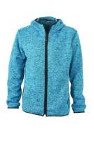Men's Knitted Fleece Hoody blue-melange/black