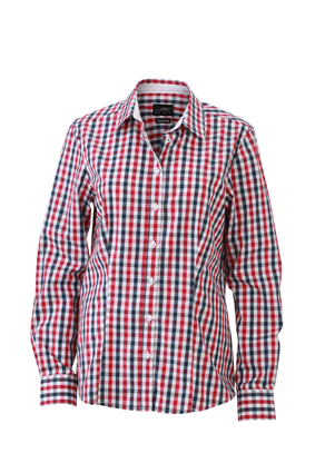Ladies' Checked Blouse navy/red-navy-white