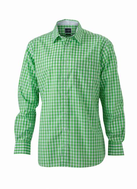 Men's Checked Shirt green/white