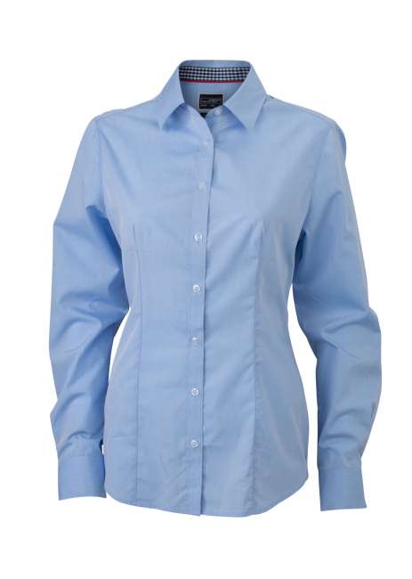 Ladies' Plain Shirt light-blue/navy-white