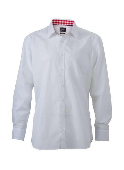 Men's Plain Shirt white/red-white