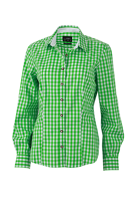 Ladies' Traditional Shirt green/white