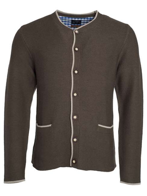 Men's Traditional Knitted Jacket brown-melange/beige/royal