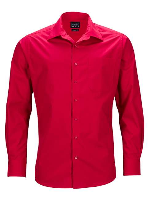 Men's Business Shirt Long-Sleeved red