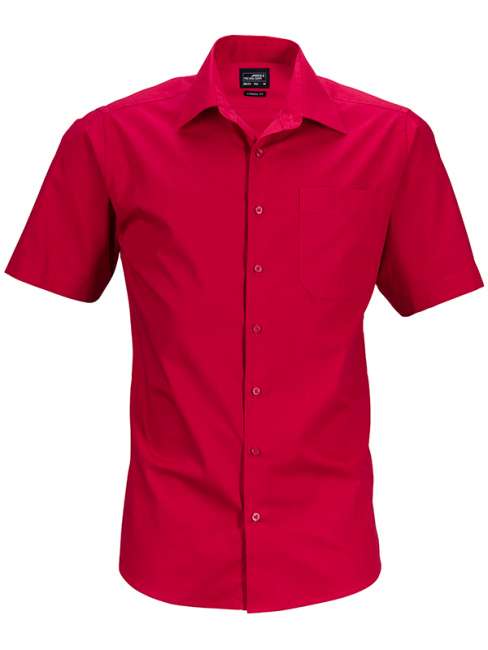 Men's Business Shirt Short-Sleeved red