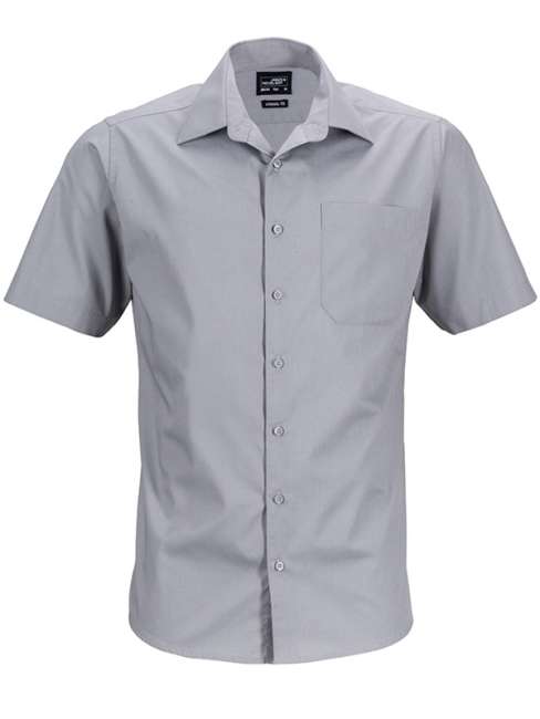 Men's Business Shirt Short-Sleeved steel