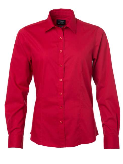 Ladies' Shirt Longsleeve Poplin red