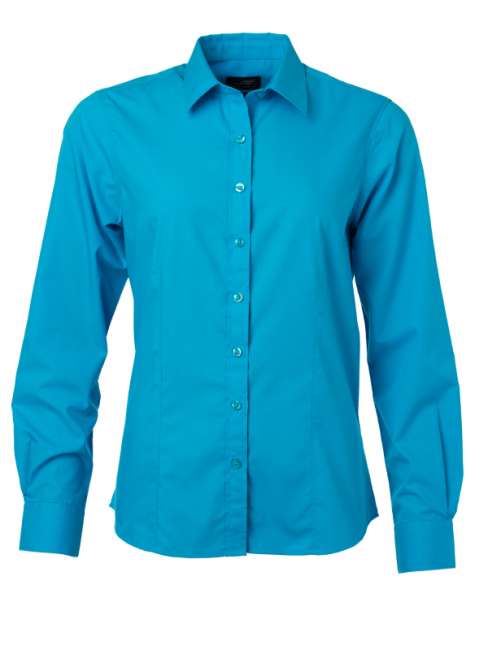 Ladies' Shirt Longsleeve Poplin turquoise