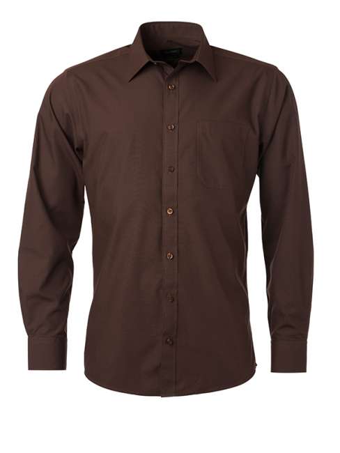 Men's Shirt Longsleeve Poplin brown